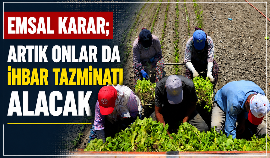 Yargıtay’dan Emsal Karar: Ev ve Tarım İşlerinde Çalışanlara İhbar Tazminatı Yolu Açıldı
