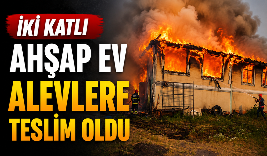 İki katlı ahşap ev alevlere teslim oldu