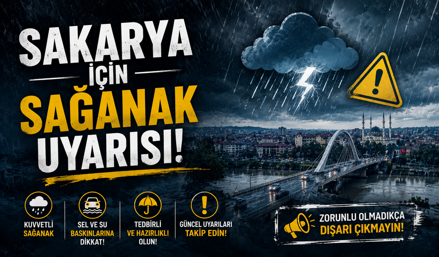 Sakarya İçin Sarı Kodlu Uyarı!