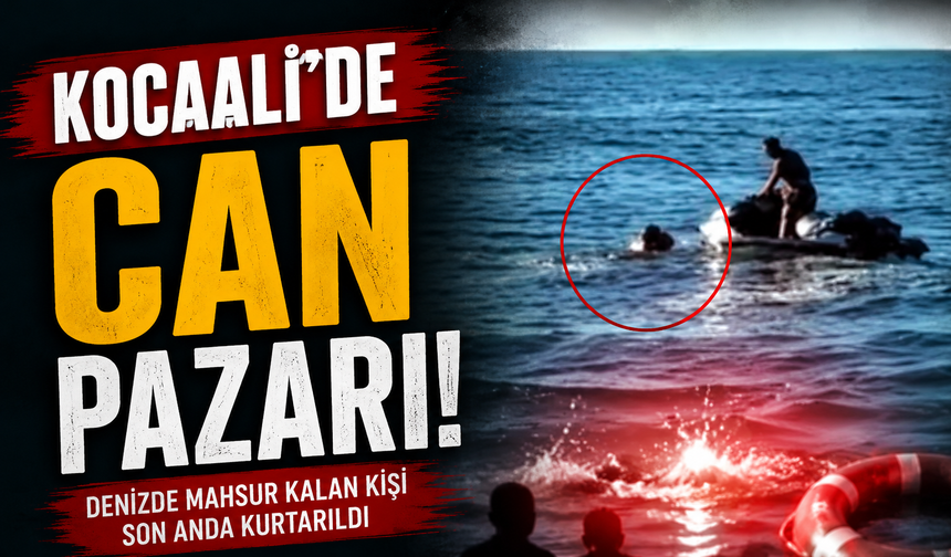 Kocaali’de Boğulma Tehlikesi Geçiren Babanın Kurtarılma Anları Ortaya Çıktı