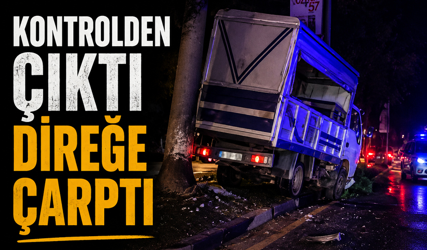 Kontrolü kaybedince Direğe Saplandı