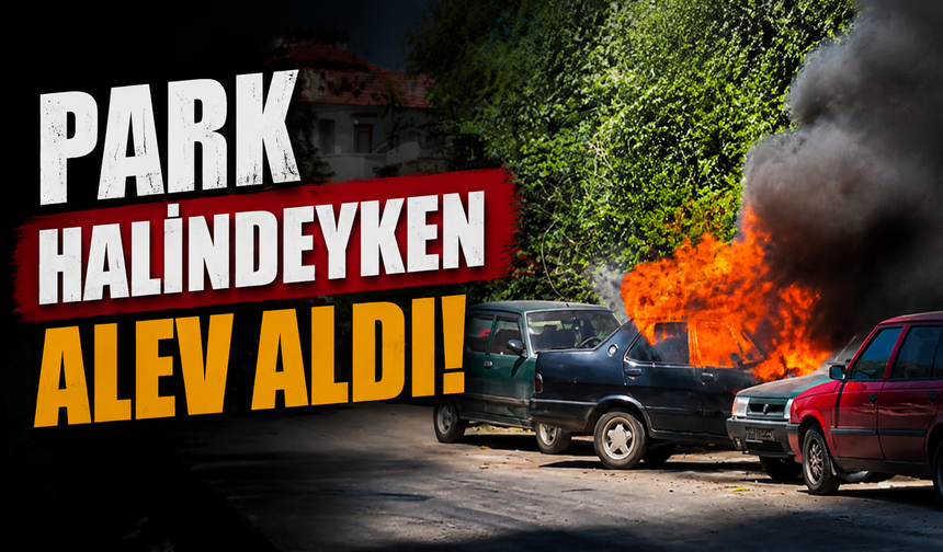 Kocaali’de Park Halindeki Otomobil Alev Alev Yandı