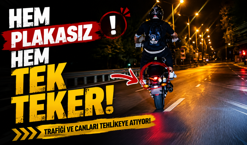 Trafikte tehlikeli motosiklet gösterisi!