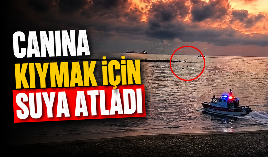 Canına kıymak için denize atladı!