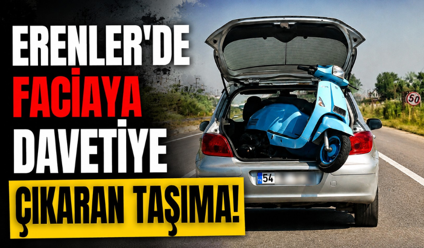 Erenler’de Pes Dedirten Görüntü! Motosikleti Bagajda Taşıdı