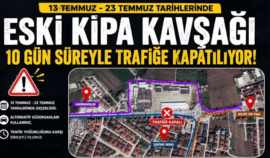Sakarya'da Outlet Center Kavşağı 10 Gün Trafiğe Kapanıyor!
