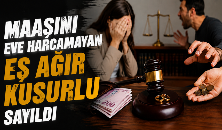 Maaşını Eve Harcamayan Eş Ağır Kusurlu Sayıldı