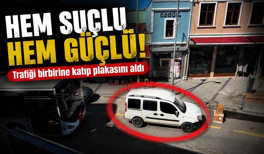 Aracını yolun ortasına bırakıp gitti: Hem suçlu hem güçlü!