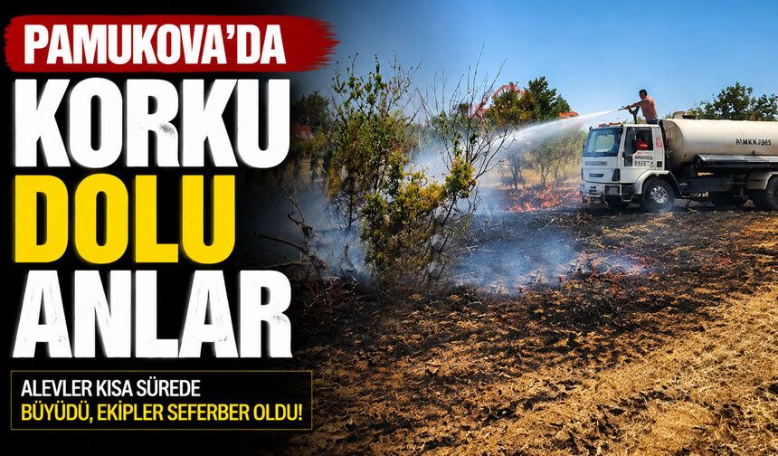 Pamukova'da korkutan yangın!