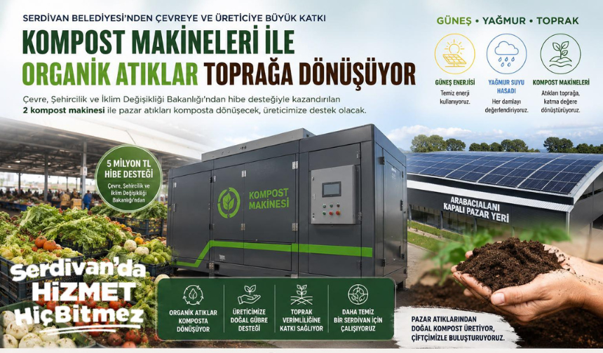 Serdivan’da Pazar Atıkları Organik Gübreye Dönüşecek