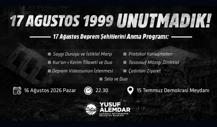 17 Ağustos depremi 27. yılında dualarla anılacak