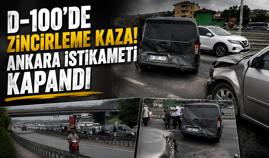 D-100’de zincirleme kaza! Ankara istikameti kapandı