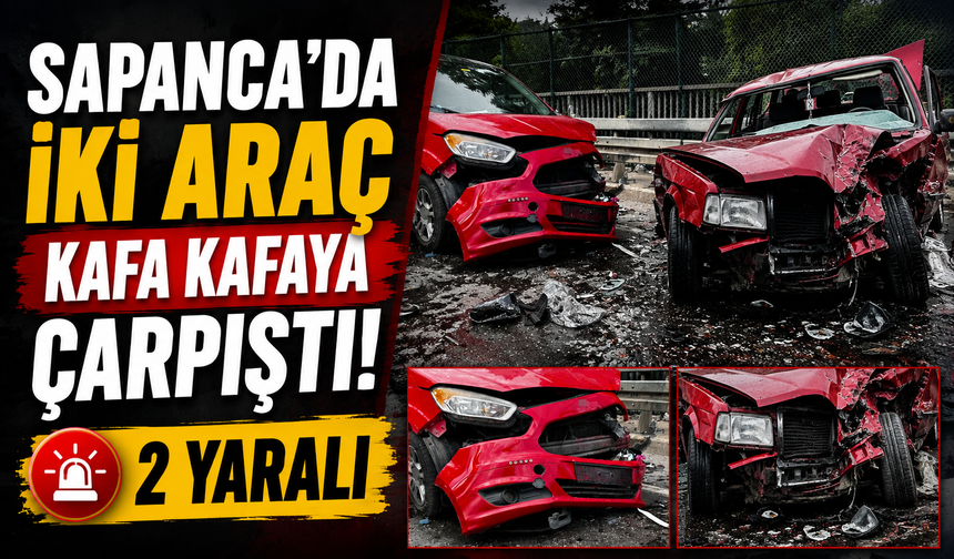 Sapanca’da iki araç kafa kafaya çarpıştı: 2 yaralı