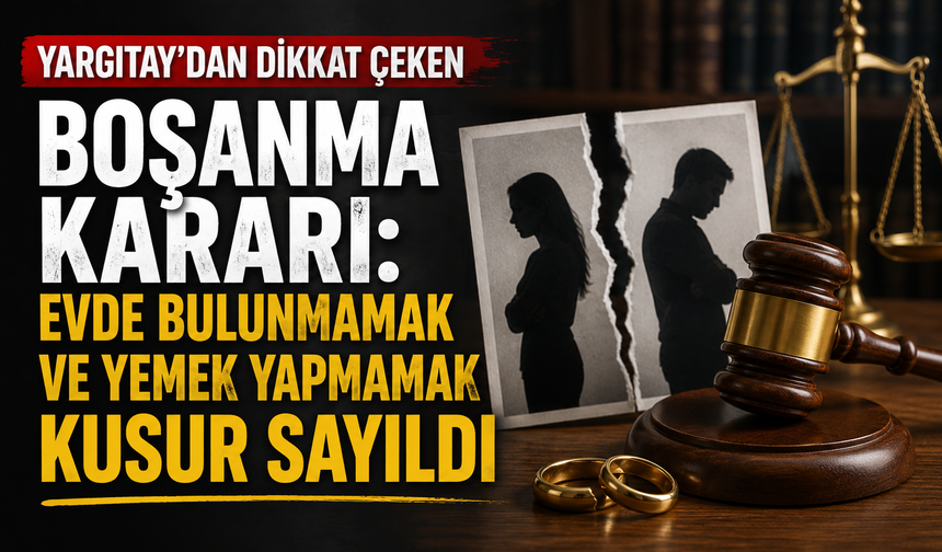 Yargıtay’dan dikkat çeken boşanma kararı: Evde bulunmamak ve yemek yapmamak kusur sayıldı