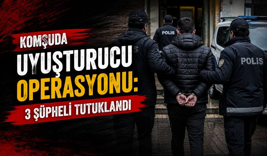 Komşuda uyuşturucu operasyonu: 3 şüpheli tutuklandı