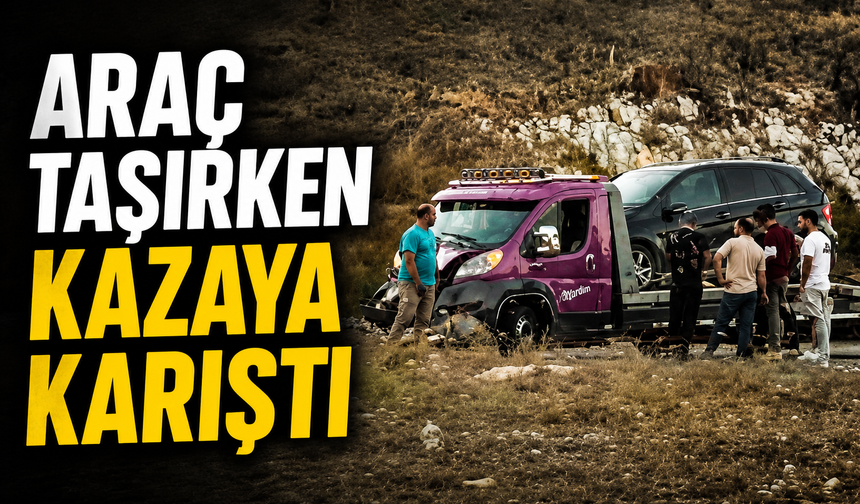 Adapazarı-Kaynarca yolunda otomobil taşıyan çekici kazaya karıştı