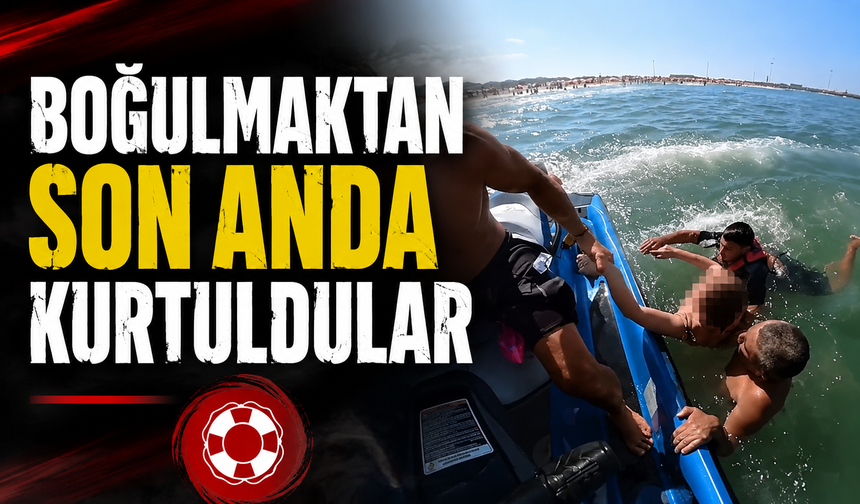 Karasu’da denizde can pazarı: 2 kadın ve 1 çocuk jetskiyle kurtarıldı