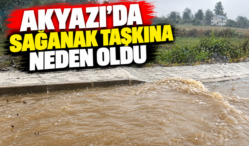Akyazı’da sağanak taşkına neden oldu