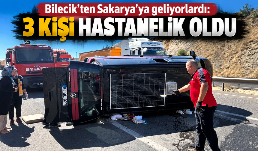 D-650’de ticari araç devrildi: 3 kişi yaralandı