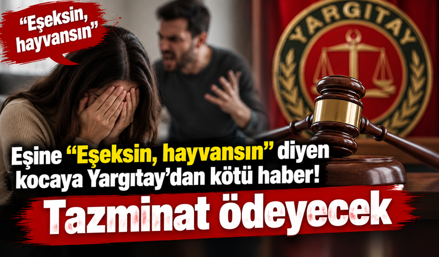 Eşine “Eşeksin, hayvansın” diyen kocaya Yargıtay'dan kötü haber! Tazminat ödeyecek