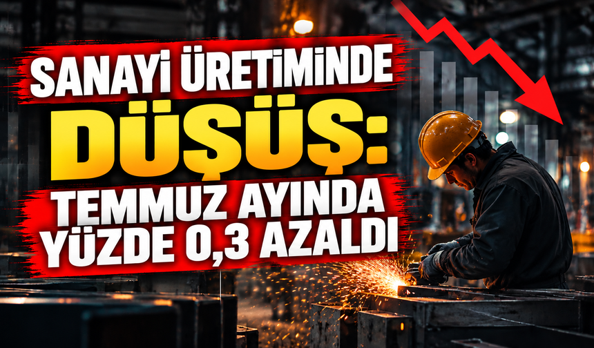 Sanayi üretiminde düşüş: Temmuz ayında yüzde 0,3 azaldı