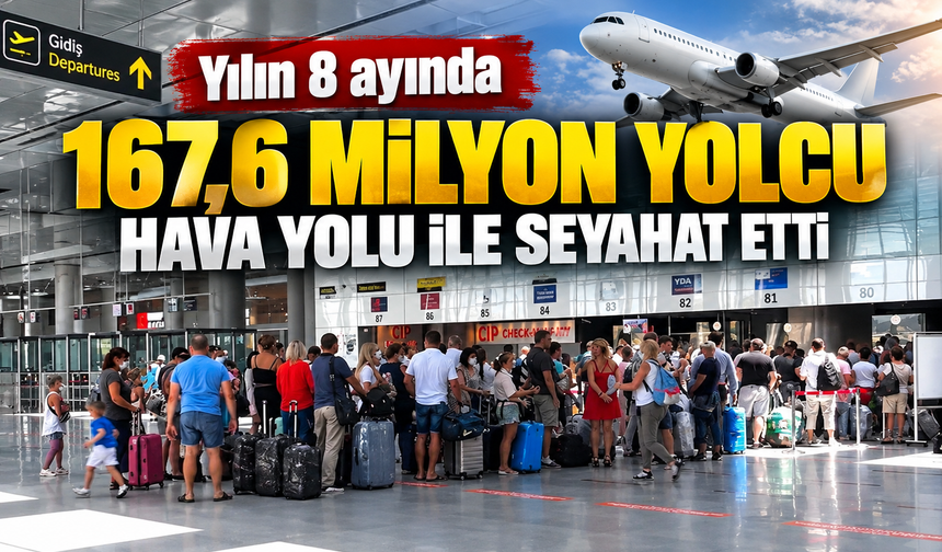 Türkiye’de hava yolunu kullanan yolcu sayısı 167,5 milyonu aştı