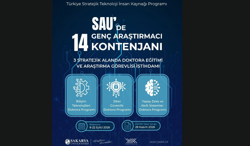 Sakarya Üniversitesi 14 genç araştırmacıya kapılarını açıyor