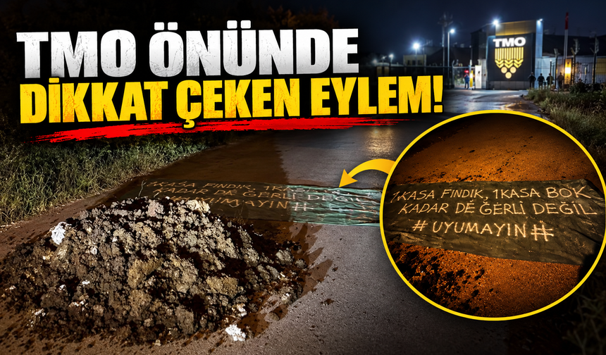TMO önünde dikkat çeken eylem: Yola hayvan gübresi döktüler