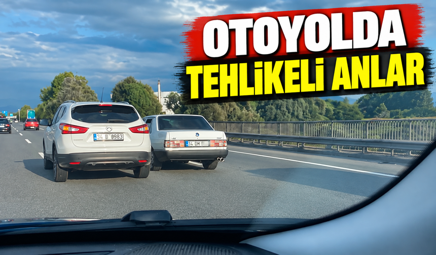 Anadolu Otoyolu’nda tehlikeli sürüş kamerada