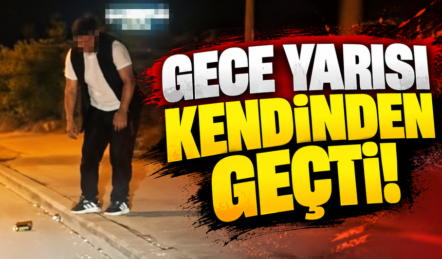 Gece vakti yol kenarında kendinden geçti!