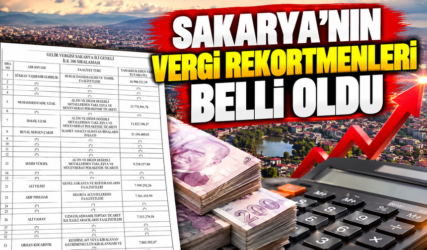 Sakarya’nın vergi rekortmenleri belli oldu