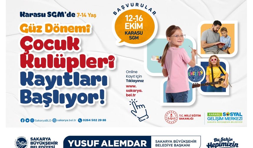Karasu'da çocuklar için atölye kayıtları başladı!