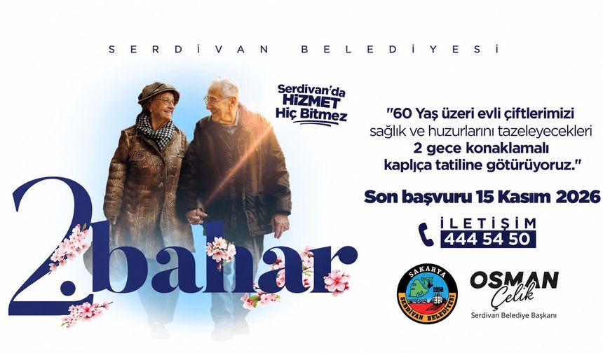 Serdivan'da 60 yaş üstü çiftlere kaplıca tatili fırsatı! Başvurular başladı