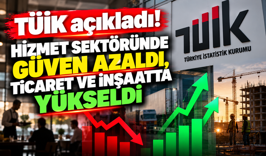 TÜİK açıkladı! Hizmet sektöründe güven azaldı, ticaret ve inşaatta yükseldi
