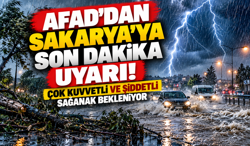 AFAD'dan Sakarya'ya son dakika uyarısı! Çok kuvvetli sağanak bekleniyor