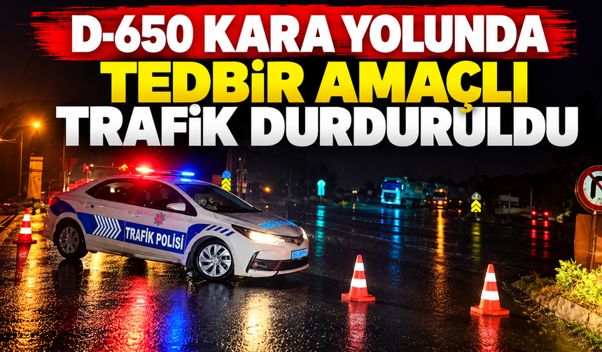 Sakarya'da D-650 kara yolu trafiğe kapatıldı!