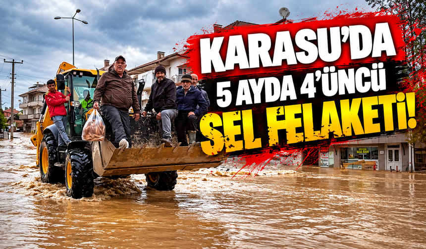 Karasu'da 5 ayda 4'üncü sel felaketi! Mahalle sular altında kaldı