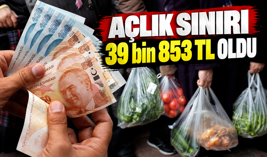Açlık sınırı 39 bin 853 liraya yükseldi!