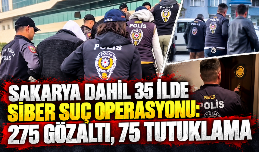 Sakarya dahil 35 ilde siber suç operasyonu: 275 gözaltı, 75 tutuklama