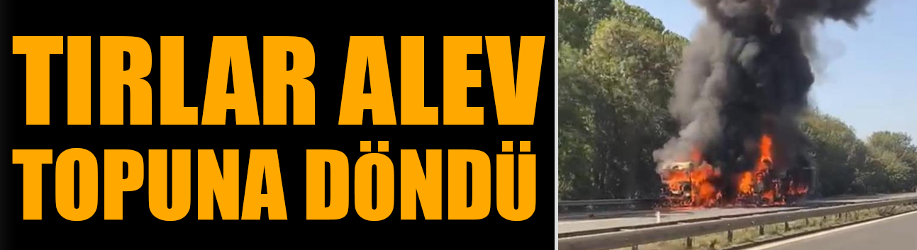 Tırlar alev topuna döndü