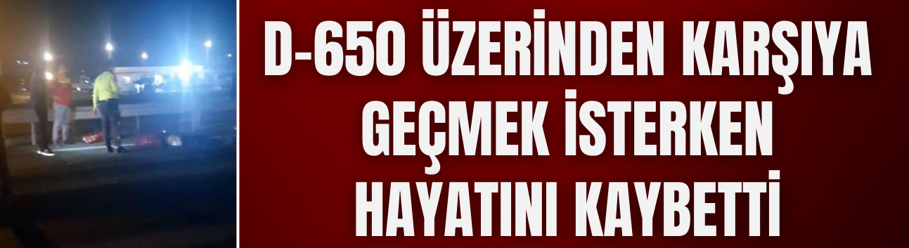 D-650 üzerinden karşıya geçmek isteyen şahıs kazada öldü