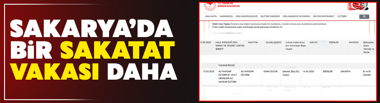 Sakarya'da bir sakatat vakası daha!