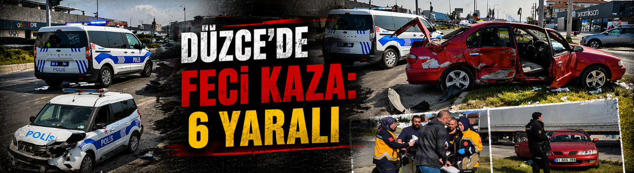 Düzce’de Polis Aracı ile Otomobil Çarpıştı: 6 Yaralı