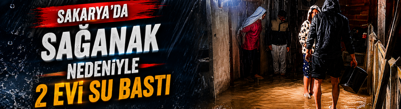 Sakarya'da sağanak nedeniyle 2 evi su bastı