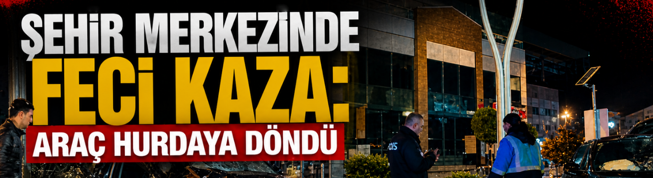 Şehir Merkezinde Feci Kaza: Araç Hurdaya Döndü