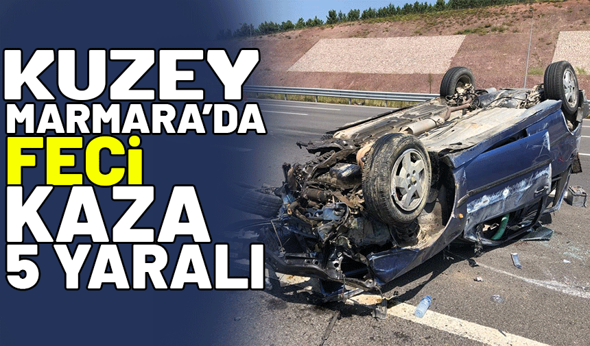 Kuzey Marmara’da otomobil takla attı: 5 yaralı