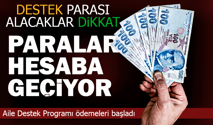 Aile destek programı ödemeleri başladı