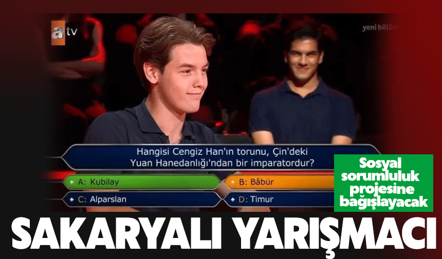 Bilgi yarışmasında Sakaryalı yarışmacı