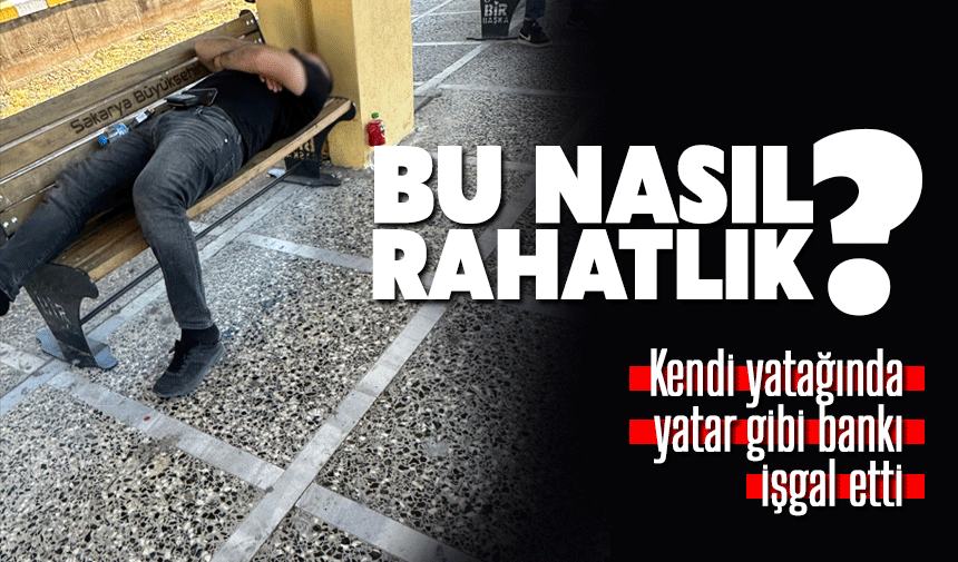 Bu ne rahatlık! Bankı yatarak böyle işgal etti