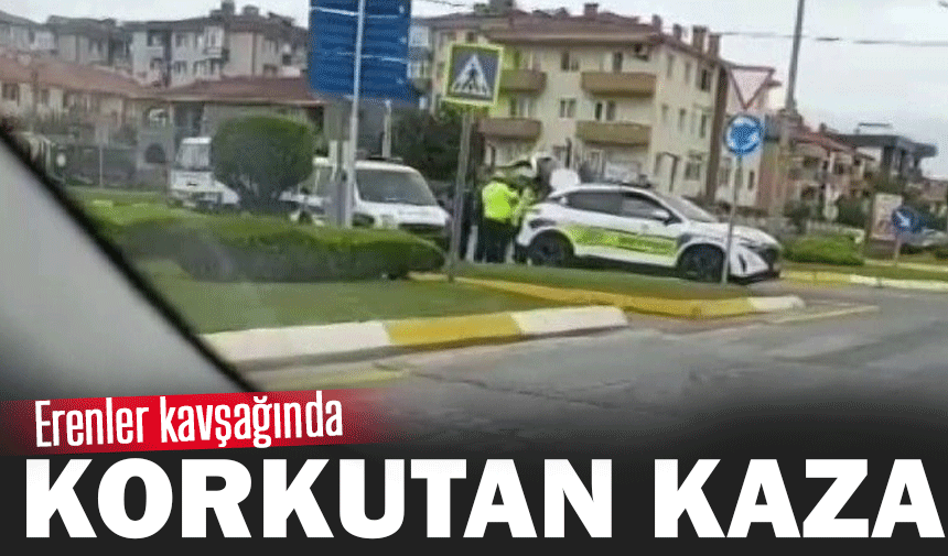 Erenler’de Dönel Kavşakta Kaza